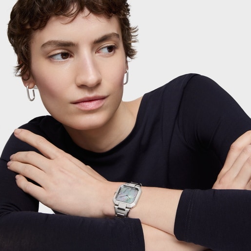 Analog watch with steel bracelet and mother-of-pearl face Karat