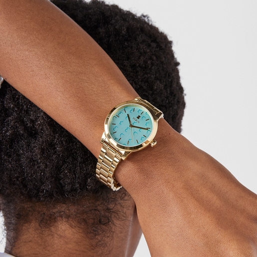 Часы Glazed из стали c золотистым ионным напылением