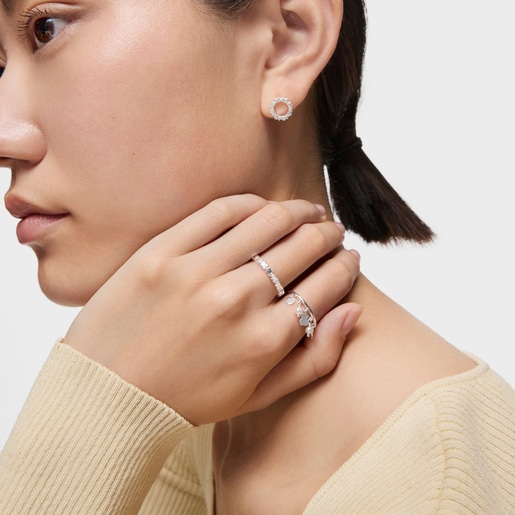 Silver TOUS Straight Ring with Bear motifs