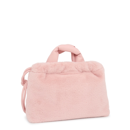 Μεσαίου μεγέθους ροζ τσάντα ενός ώμου TOUS Cloud Warm