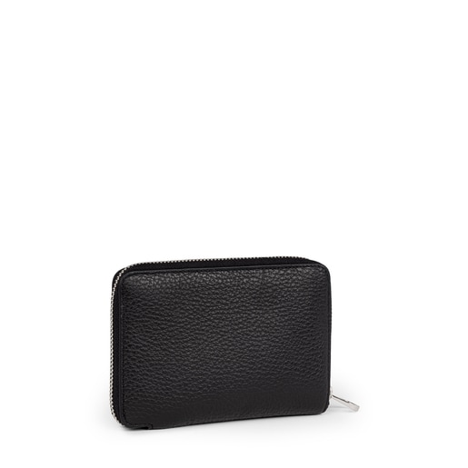 Small black Leather New Leissa Wallet | TOUS