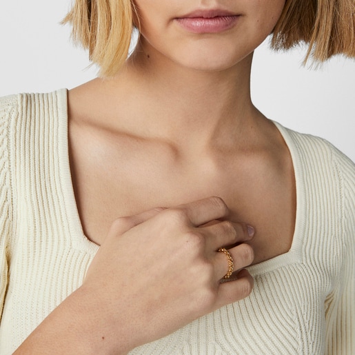 Anillo con baño de oro 18 kt sobre plata TOUS Calin