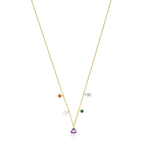 Silver Vermeil TOUS Good Vibes Necklace with Gemstones | TOUS