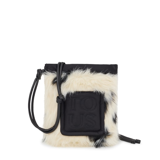 Black and white TOUS Empire Fur Minibag