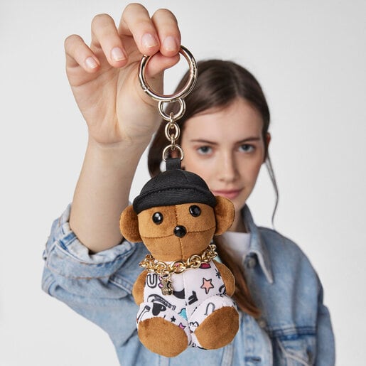 Set из брелока для ключей с медвежонком Teddy Samba и разноцветного шарфа