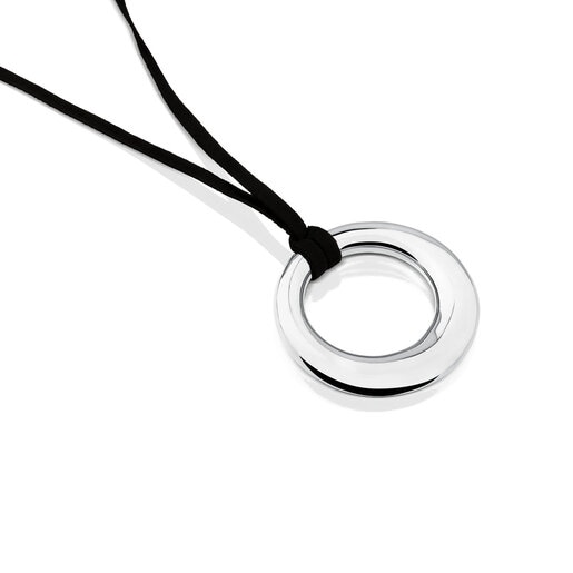 Silver and black Cord Warm Necklace | TOUS