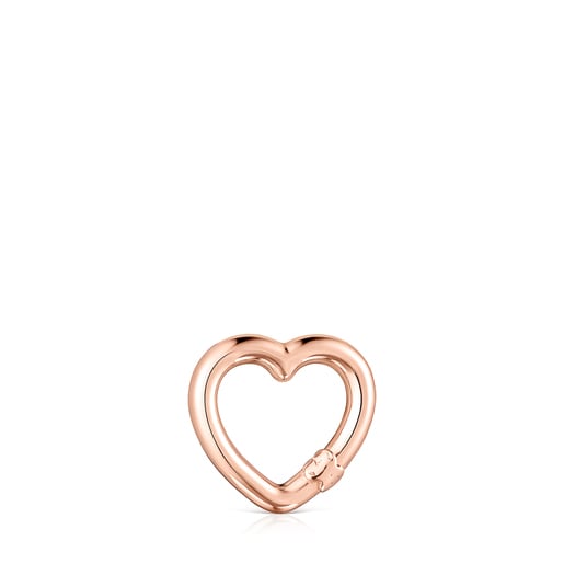 Anilla pequeña corazón con baño de oro rosa 18 kt sobre plata Hold