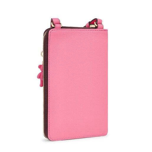 Pink TOUS Funny Hanging phone pouch with wallet