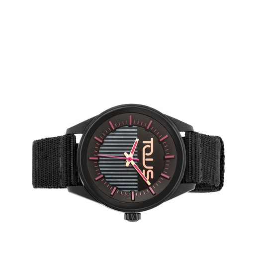 Reloj analógico solar negro Vibrant Sun