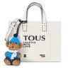 Medium white Amaya Saffiano Shopping bag with bear