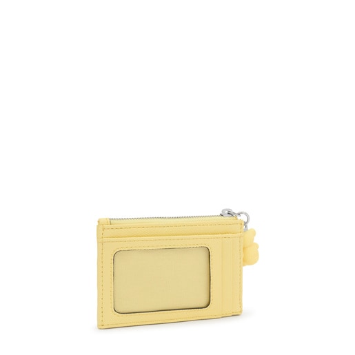 Πορτοφολάκι-θήκη καρτών TOUS Brenda σε ανοιχτό κίτρινο χρώμα