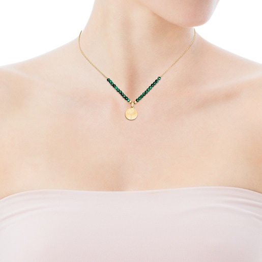 قلادة  National Day من الفيرميل الزهري مع الملكيت