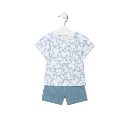 Terry cloth baby outfit in Kaos blue
