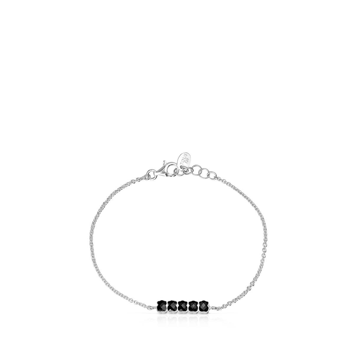 TOUS Mini Onix Bracelet in Silver with Onyx 1,8cm.