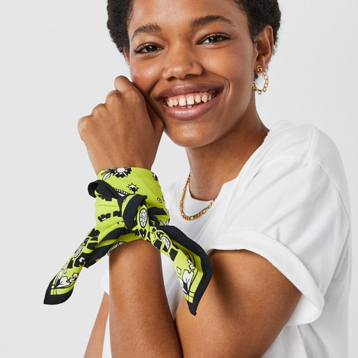 Lime green TOUS Gems Bandana scarf