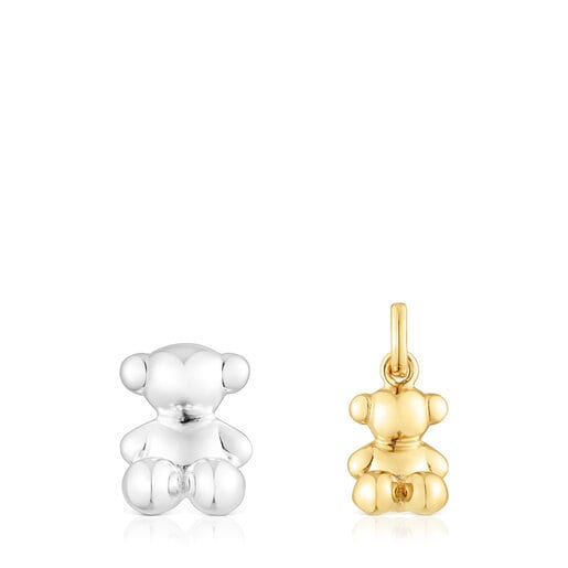 Set of two silver and silver vermeil TOUS Steps Bear sneaker charms