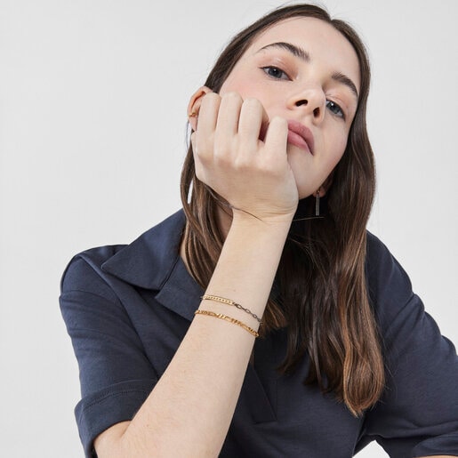 ベアシルエットをあしらったツートーンのブレスレット TOUS Bear Row