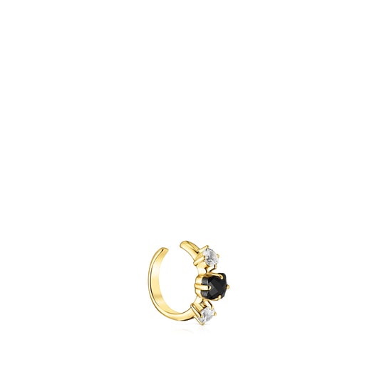 Bague d’oreille Glaring en Argent Vermeil avec Onyx et Zircon