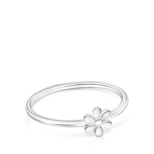 Silver Fragile Nature flower Ring