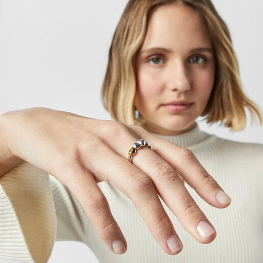 Two-tone TOUS Joy Bits ring with organic shapes