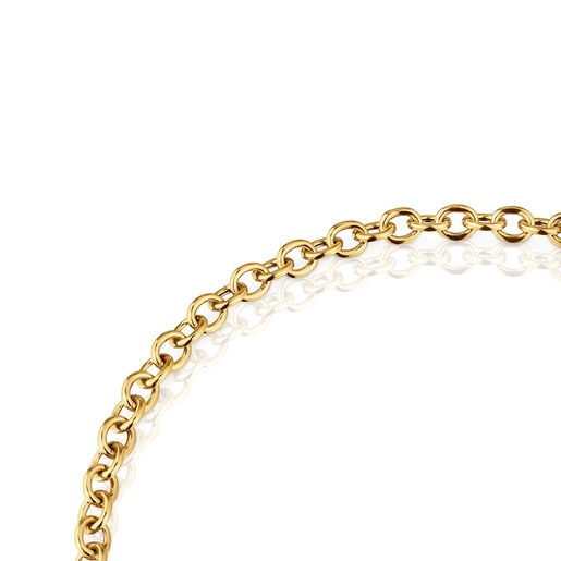 Stříbrný Obojkový náhrdelník Cachito Mío s řetízkem typu curb pozlacený 18karátovým zlatem