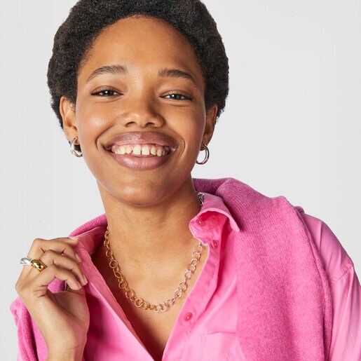 Two-tone TOUS Basics Necklace with round rings