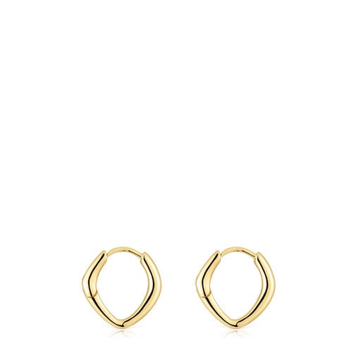 Basics short pointed oval hoop gold earrings | TOUS