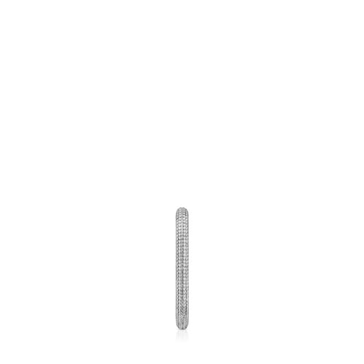 Boucle d’oreille individuelle anneau bicolore millgrain Basics