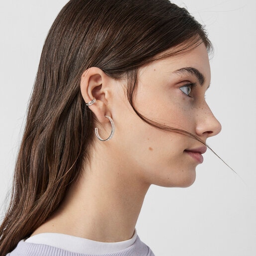 Earcuff de plata con siluetas de oso TOUS Bear Row