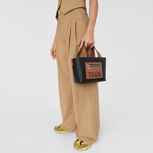 Small black and brown Tote bag TOUS Nanda