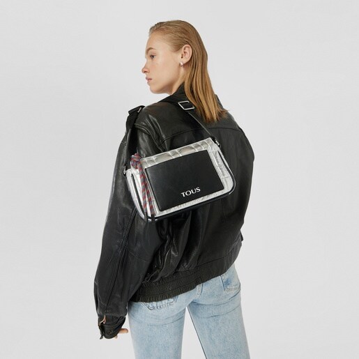 תיק צד TOUS Empire Padded בינוני בצבע כסוף