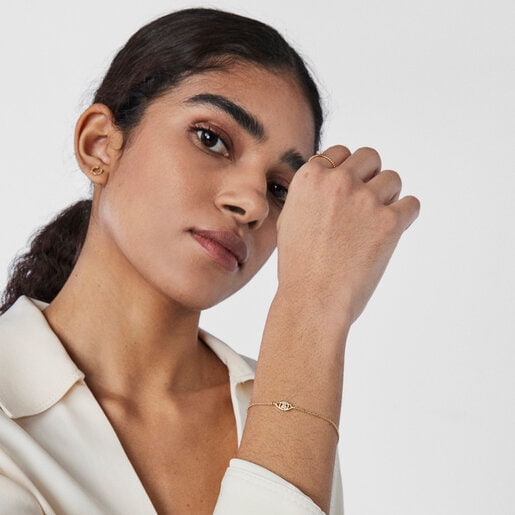 Золотой браслет TOUS Good Vibes с глазом и с бриллиантами