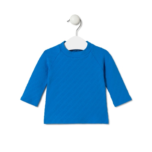 Long-sleeved beach t-shirt in Logo blue