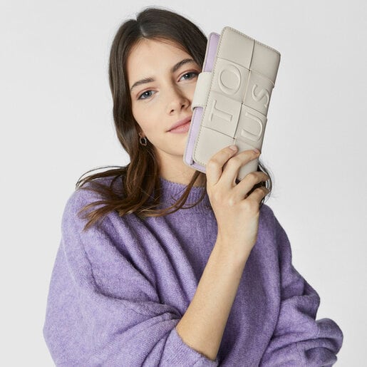 Medium beige and mauve TOUS Damas Wallet