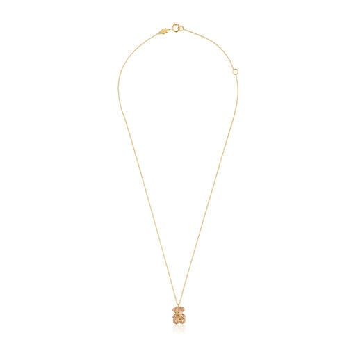Gemstone and gold Bold Bear necklace | TOUS