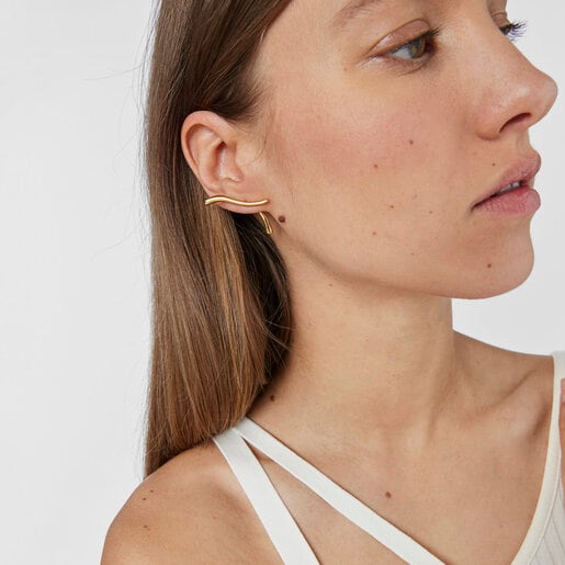 Silver vermeil double-wave Earrings New Hav | TOUS
