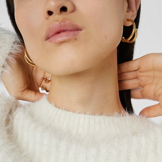 Silver Vermeil Bent Hoop earrings