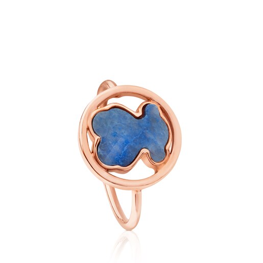 Rose Vermeil Silver Camille Ring with Quartz with Dumortierite