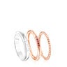 Lot de Bagues Ring Mix en Argent, Argent Vermeil rosé et Saphir
