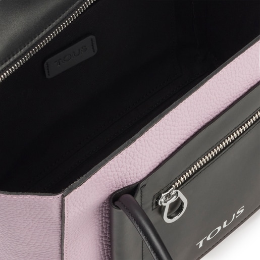 Medium mauve and black leather TOUS Empire Shopping bag