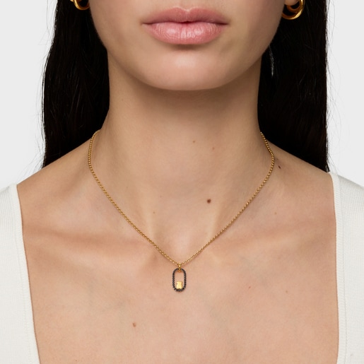 Colgante con baño de oro 18 kt sobre plata y espinelas Camille