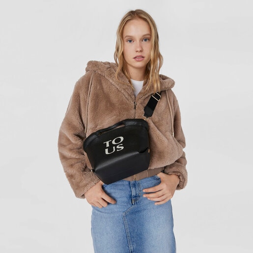 תיק סל TOUS Balloon קטן מעור בצבע שחור