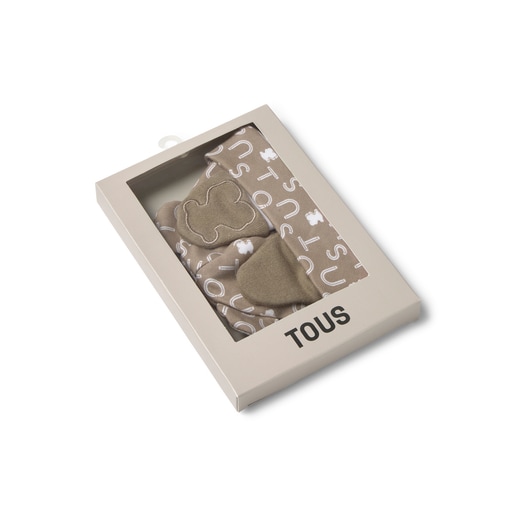 Conjunto de bebé gorro y manoplas Soft beige