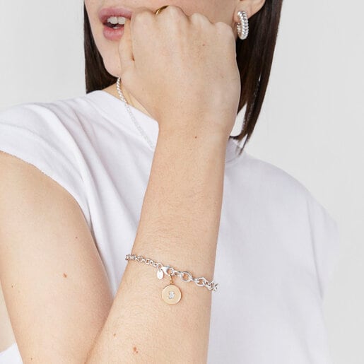 תליון מדליון Aelita מוורמיל כסף בשילוב דובון מאם הפנינה