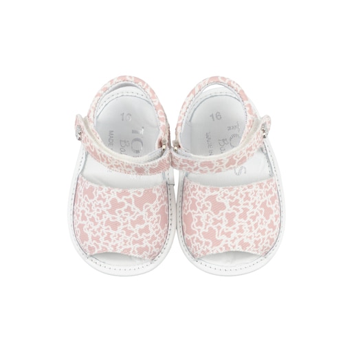 Kaos Mini Run baby canvas sandals in pink