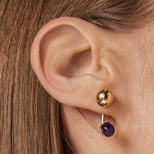 עגילי Plump מוורמיל כסף בשילוב אבני חן