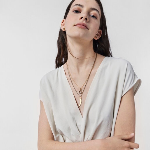 Dije TOUS Good Vibes herradura con baño de oro 18 kt sobre plata y diamantes