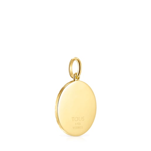 Medallions Dont Worry Pendant in Silver Vermeil with Enamel