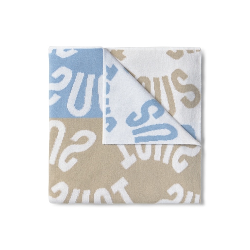 Reversible baby blanket in Nilo sky blue