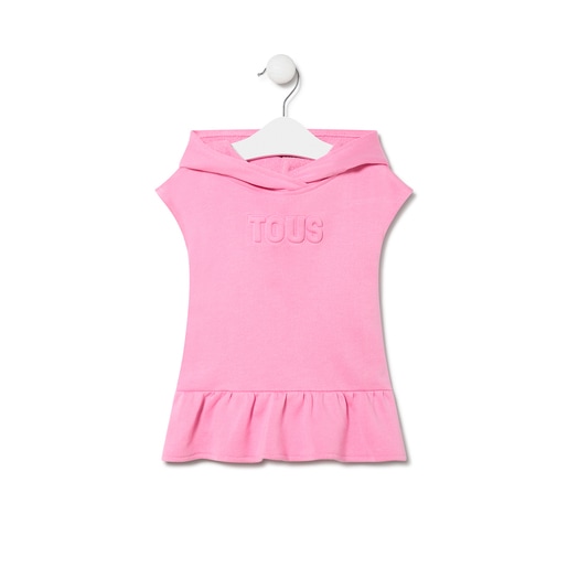Baby girls hooded dress in Classic pink